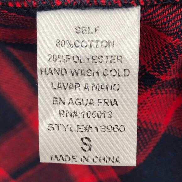 Andree By UNIT Red Blue Plaid Waterfall Open Front Lightweight Cardigan Sweater - Picture 6 of 7